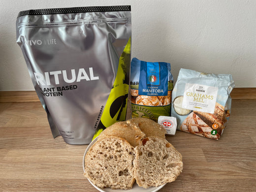 Färska veganska proteinbollar till frukost