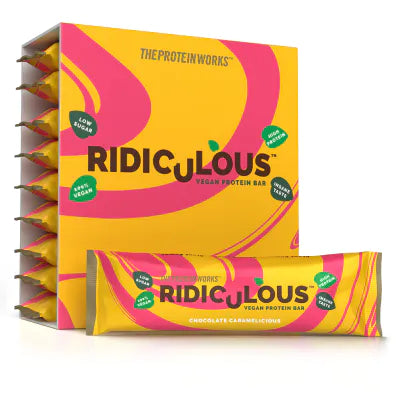 The Protein Works - Ridiculous Protein Bar - Chocolate Caramelious 9 stk a 48 gram